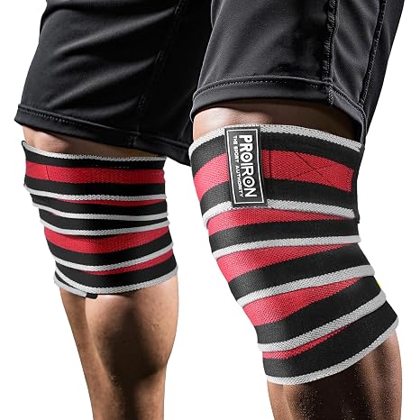 PROIRON Weightlifting Knee Wraps (Pair), 78" Knee Straps Heavy-Duty Elastic Support, Powerlifting for Squats, Deadlifts & Leg Press, Reinforced Stitching for Men & Women