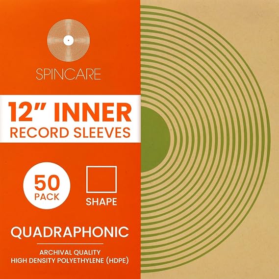 SPINCARE 50x 12 Inch Quadraphonic Anti-Static Inner Vinyl Record Sleeves