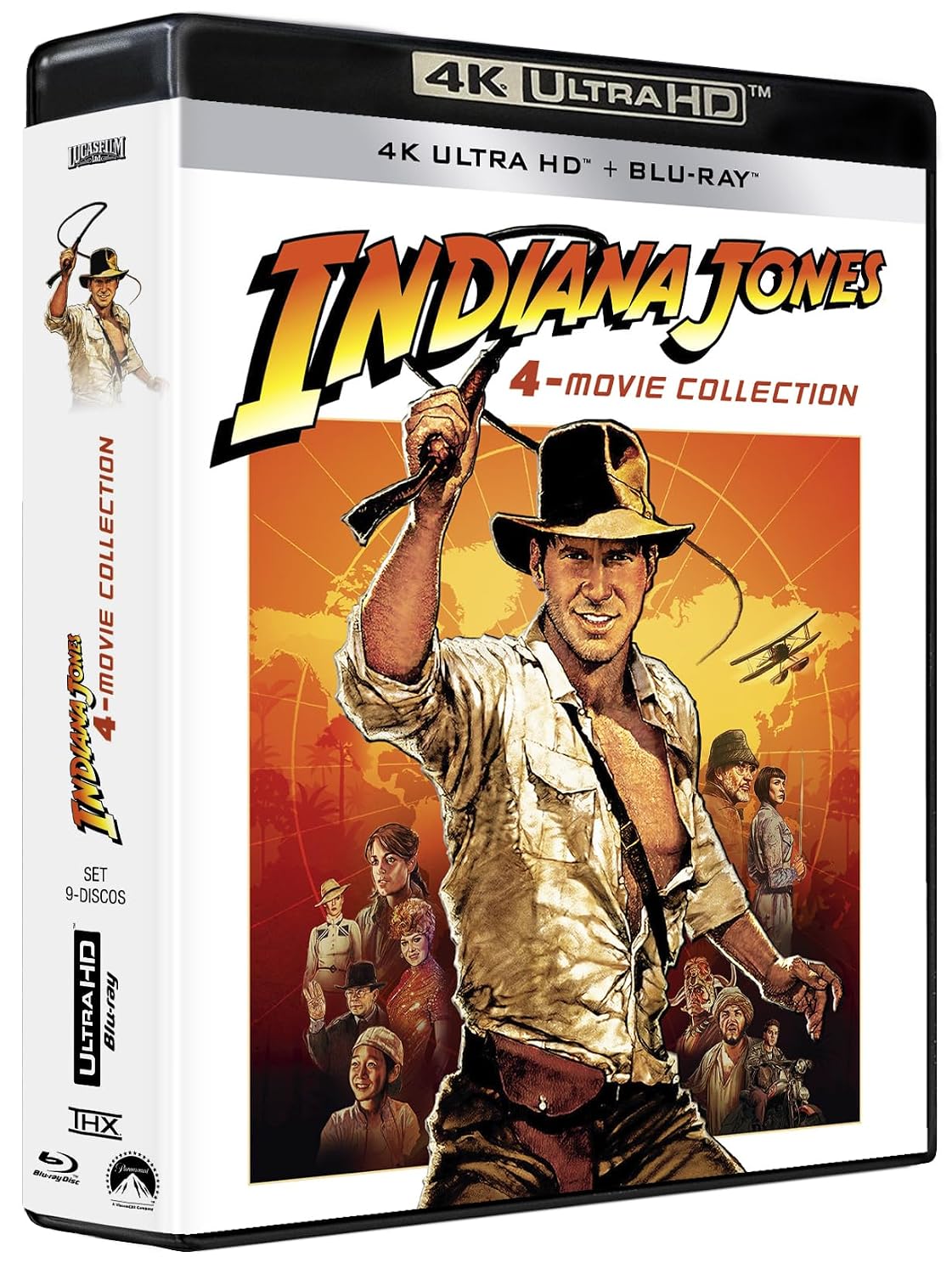 Indiana Jones 1-4 (4K UHD + Blu-ray) + Disco Extras (Blu-ray) Pack: En Busca del Arca Perdida / Templo Maldito / La Ultima Cruzada / El Reino de la Calavera de Cristal