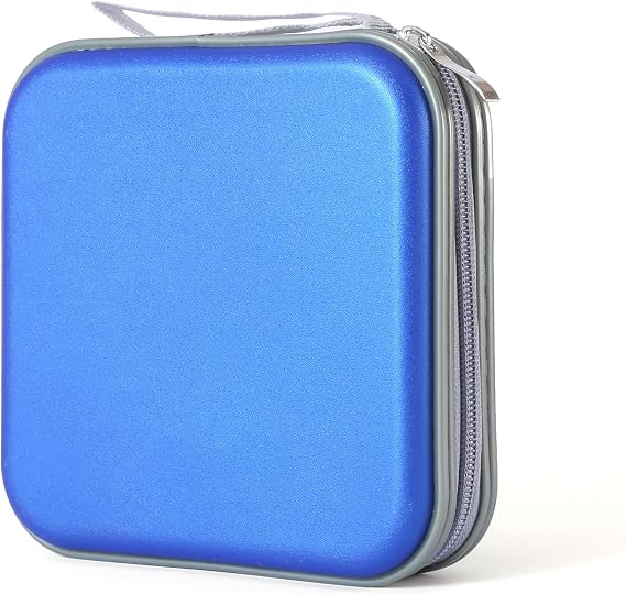 CD Case, Sturdy CD Holder for 30 Capacity DVD Collection, DVD Storage for Movies, Musics and Beautiful Memory Discs, CD Organizer for Space Saver (Blue)