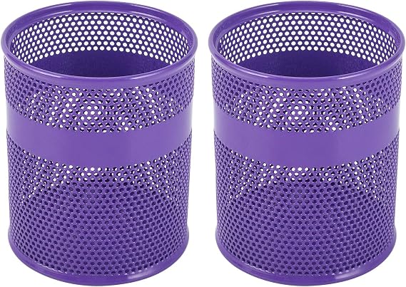 EasyPAG Mesh Desk Tidy Pen Pot Pencil Holder Makeup Brushes Storage Stationery Organiser,Pack of 2,Purple