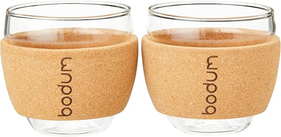 Bodum 11165-109S Glass, 10 cl, Clear, Cork, 2.5", Pack of 2