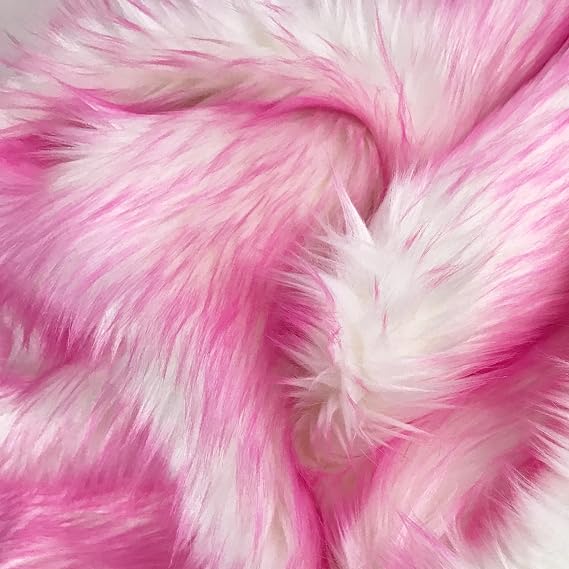 Bianna Candy Bubblegum ピンク フェイクファー生地、アメリカの販売業者、クラフト、裁縫、コスチューム、ファースーツ、ホームデコレーション用の高級シャギー素材25.4x152.4cm