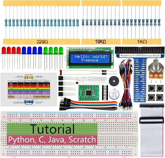 Freenove LCD Starter Kit for Raspberry Pi 5 4 B 3 Zero 2 W (NOT Included)