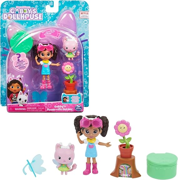 Gabby's Dollhouse 2 Oyuncak Figürlü Flower-rific Bahçe Seti (2 Aksesuar, Teslimat ve Mobilya Parçası)