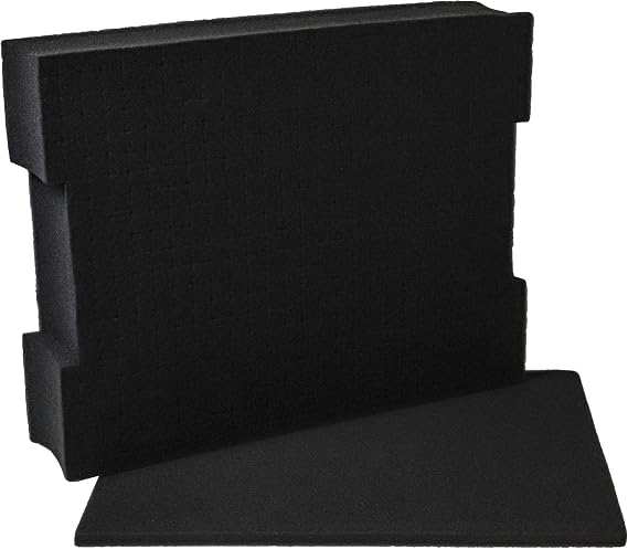 vhbw Foam insert with bottom plate compatible with Bosch L-BOXX 136 tool box - customizable foam, black