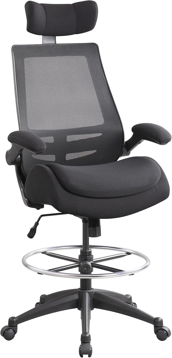 BOLISS Big and Tall Drafting Chair 400lbs High Back Dual Seat Cushion