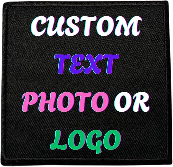 BeBuz Custom Printing Patch, 19cm Square, Iron-On/Sew-On Personalized Badge, Upload Your Image/Logo Patch for Jackets, Bags, Uniforms Company, Birthday Gift