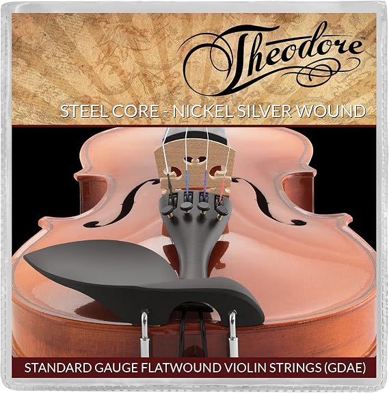 Theodore STA7-VLN Violin Strings Set - Steel Core, Flatwound | With Nickel Silver and Ball Ends