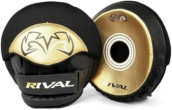 RIVAL Boxing Punch Mitts - RPM5 Black Gold Parabolic