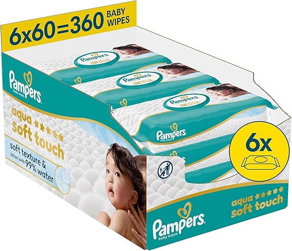 Pampers Aqua Soft Touch Bebek Islak Havlu 6 Paket 360 Yaprak
