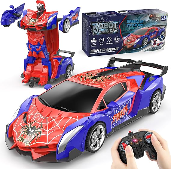 Spider Remote Control Robot Car, Transforming Toy Boys Gift 3-10 Year Old