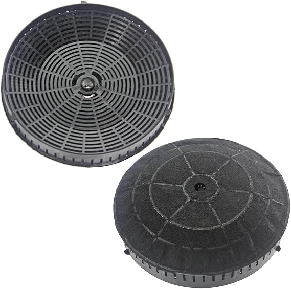 SPARES2GO Round Carbon Filter Pair compatible with Elica Cooker Hood Vent Extractor