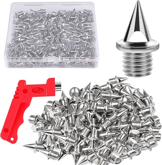 JULMELON 120PCS 1/4 Inch Track Shoe Spikes Replacement with Wrench for Golf