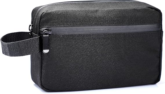 Toiletry Bag for Men, Etercycle Portable Travel Wash Bag, Waterproof Toiletries Cosmetic Organizer Bag, Gym Shaving Shower Bathroom Bag, Dopp Kit Make Up Bag with Handle (Black)