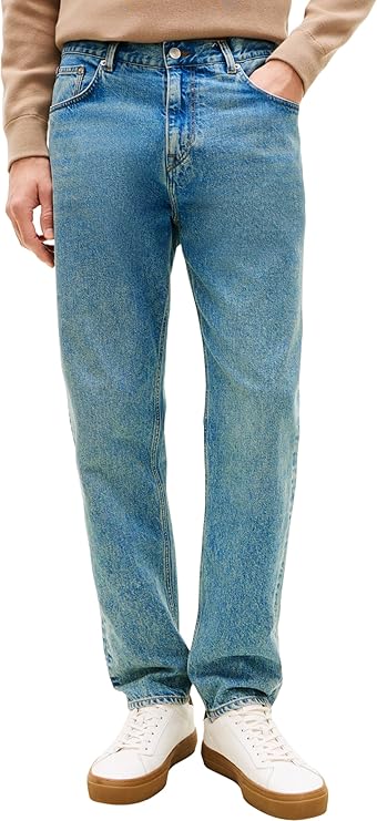 Tommy Hilfiger Men's Tapered Harlem Rgd Ed Light Blue Mw0mw41889 Tapered