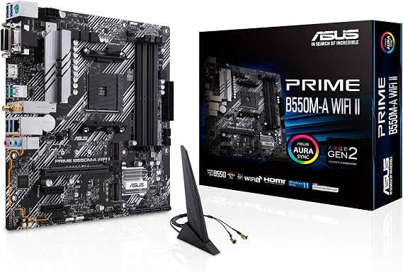 ASUS Prime B550M-A WiFi II Gaming Mainboard Sockel Ryzen AM4 mATX