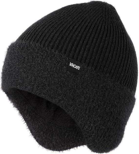 Wmcaps Men's Thermal Hat with Earflaps and Warm Fleece-Lined Beanie