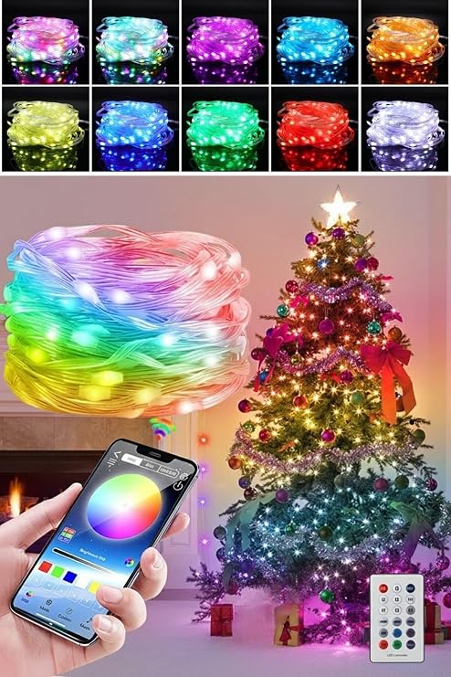 BUFFER USB LED Işık 10 MT Uzaktan Kumandalı, Çok Renkli RGB Dekoratif Ortam Aydınlatması, Çok Modlu [Enerji Sınıfı A]