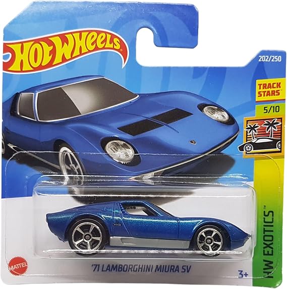 Hot Wheels - ´71 Lamborghini Miura SV - HW Exotics 5/10 - HCX02 - Short Card - Track Stars - mavi metalik - Mattel 2022