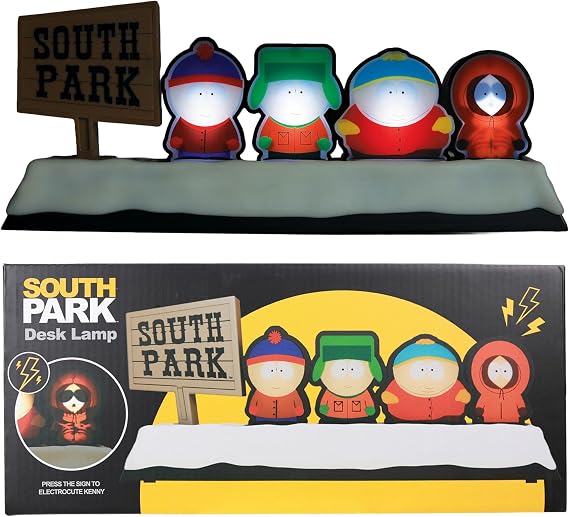 Blue Sky Studios South Park Flicker Light – USB Desk Lamp Featuring Cartman, Kenny, Stan & Kyle – Official Licensed Merchandise – Fun Collectible Lighting [Energy Class A]