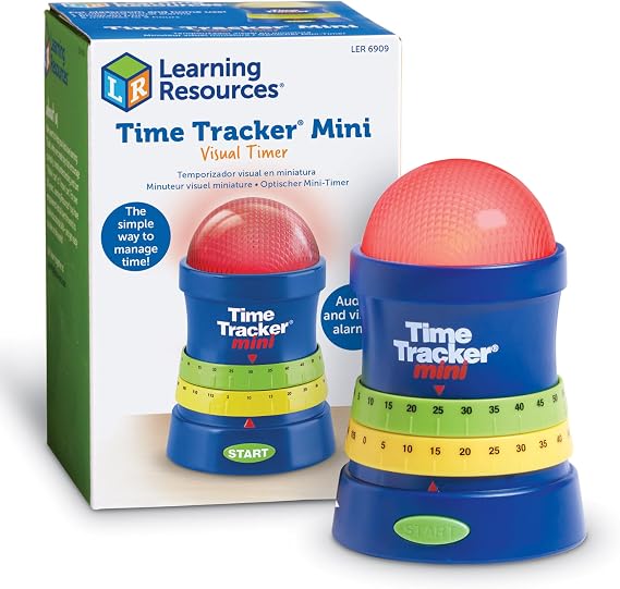 Learning Resources Time Tracker Mini - Visual Timer for Children with Light and Sound Signals Learning Aid for Classroom & Home