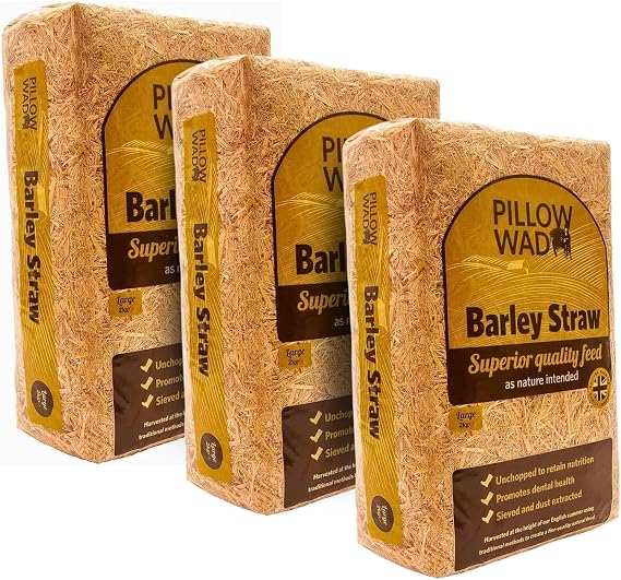 6kg Pack of 3 Premium Barley Straw Pet Bedding (2kg Each) | Soft Pillow Wad for Rabbits, Tortoises & Small Pets | Natural, Eco-Friendly and Cosy Bedding for Everyday Pet Comfort.