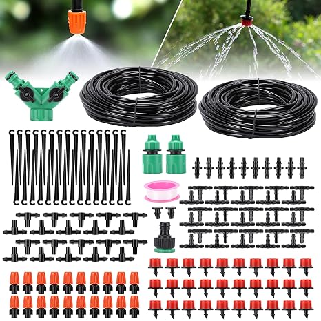 98FT Drip Irrigation System Kit, Automatic Garden Watering Misting System