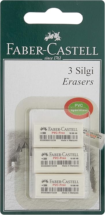 Faber-Castell 3 Plastik Silgi 7086/48 (Beyaz)