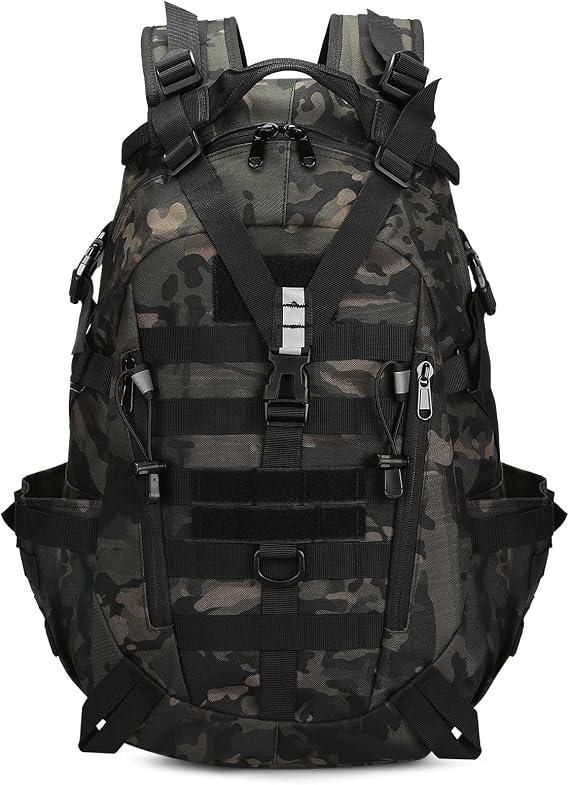 HUNTVP Tactical Backpack Mens, Military Backpacks 30L Molle Rucksack Hiking Daypack Rucksacks Camo for Men for Cycling, Camping, Fishing, Running Working, Outdoor