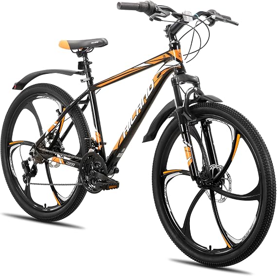 HILAND 26 Zoll Mountainbike für Erwachsene 18-Gang MTB Fahrrad für Herren und Damen Aluminiumrahmen Federgabel mechanische Doppelscheibenbremsen 6-Speichen-Laufrad