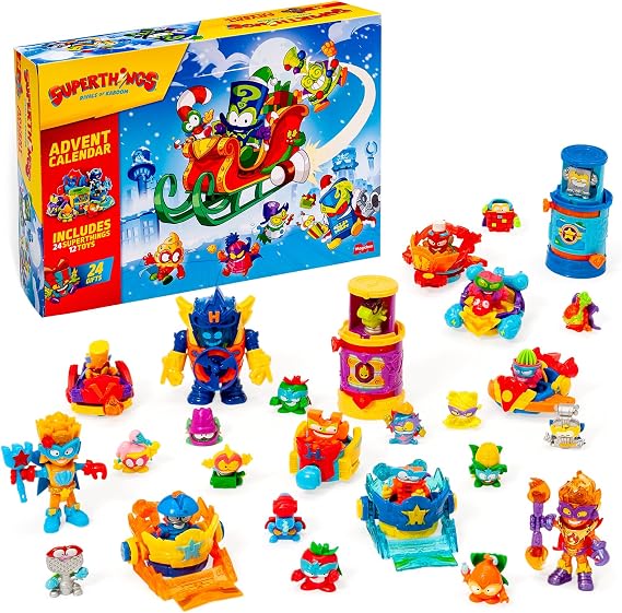 SUPERTHINGS Advent Calendar - Christmas Advent Calendar with 24 Special Gifts and Surprises - Includes Superthings, Kazoom Kids, Hideouts, Jets and More
