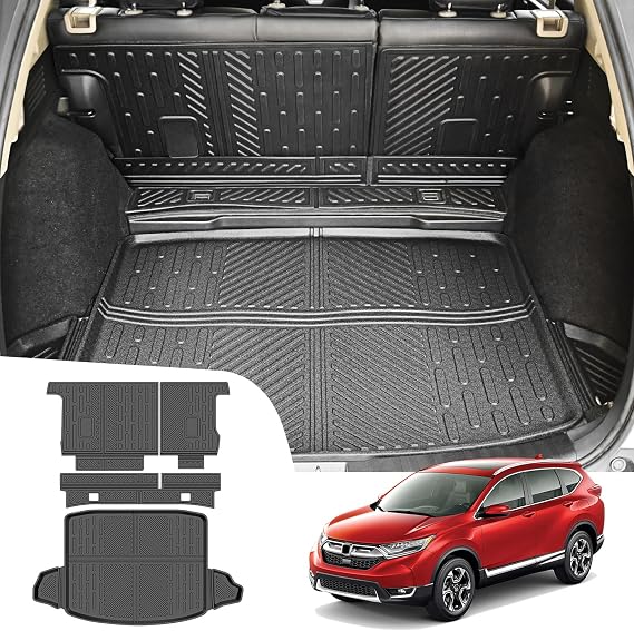 Trunk Mat & Backrest Mat for 2017-2022 Honda CRV Fuel Model All Weather Rear Seat Back Cover Cargo Liners for for 2017 2018 2019 2020 2021 2022 CR-V Accessories (Fit 17-22 Fuel Model Only)