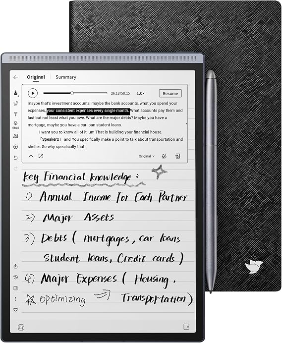 iFLYTEK AINOTE Air 2 Bundle with Black Folio Case, 8.2-inch Tablet