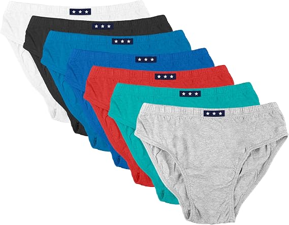 7 Pack Boys Underwear Briefs, Soft Cotton Kids Pants Multipack 2-8 Years