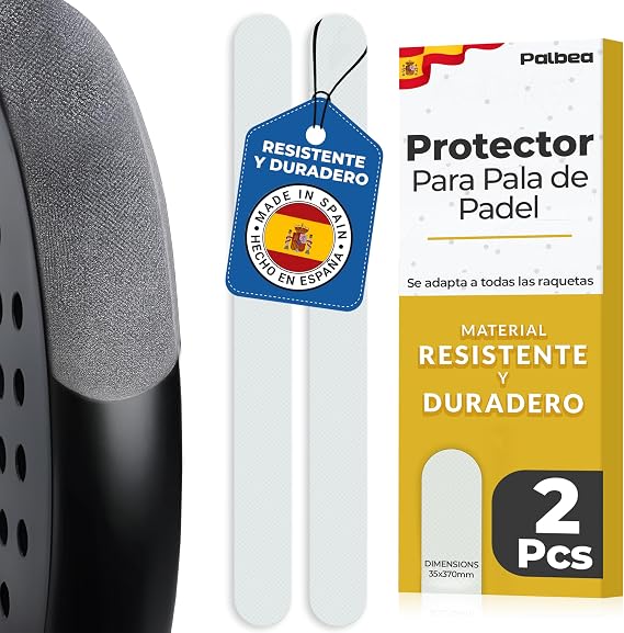 PALBEA Transparent Padel Racket Protector - Pack of 1/2/3/5 - Rough and Light Padel Protector for the Head of the Racket - Padel Accessories Durable and Easy to Replace - Dimensions 35 x 370 mm.