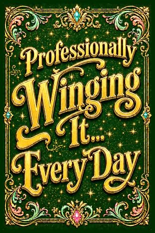Professionally Winging It Every Day: Funny Gift for Coworkers, Colleagues, Women, Men, Boss, Work, Home, Office, Gag Gifts, Secret Santa, Birthday, Christmas - Blank Lined Notebook Journal 160 Pages