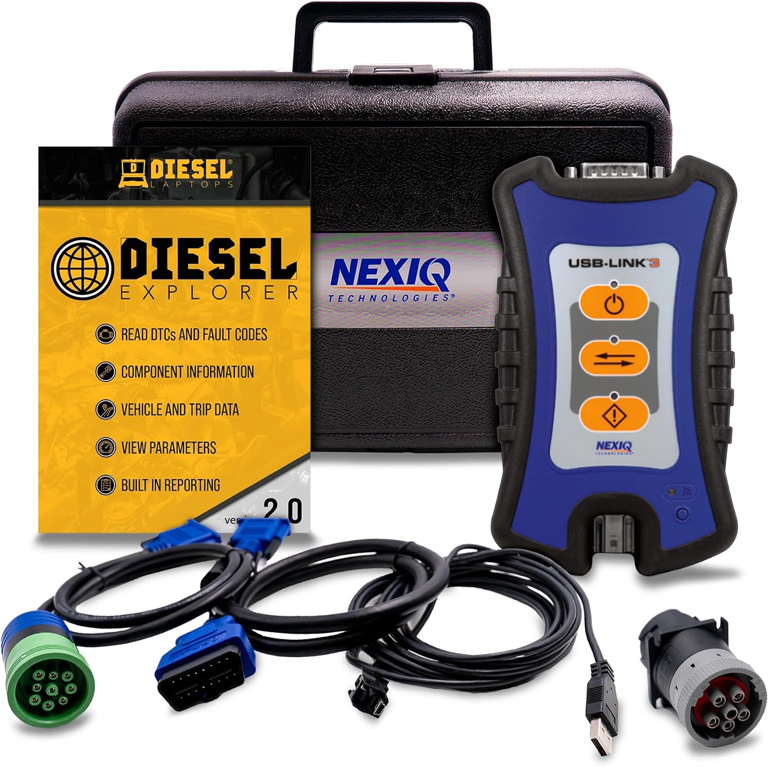 Diesel Laptops Nexiq USB Link 3 Wireless Edition with Repair Information & Diagnostic Software Bluetooth WiFi