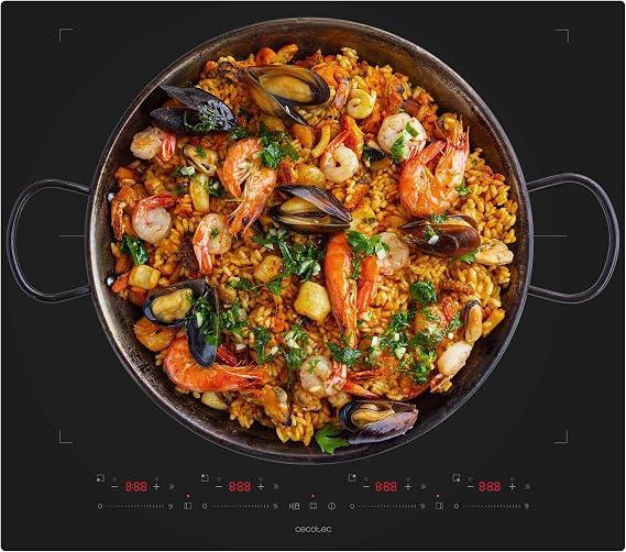 Cecotec Induction Hob 4 Fire Zones Bolero Squad I 4700 TitanicZone, Power 7400W, 9 Power Levels, KidBlock, Auto Shut Off, Touch Slider Control, TitanicZone, 2 Flex Zones