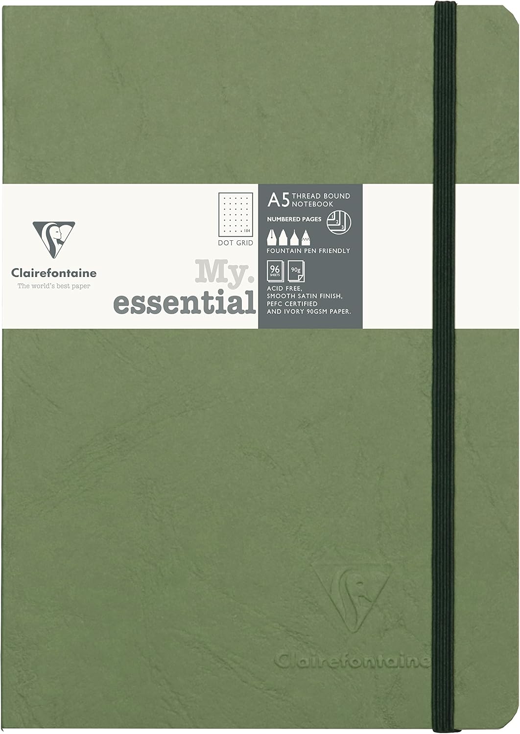Clairefontaine AgeBag My Essentials Notebook Numbered Squared Green