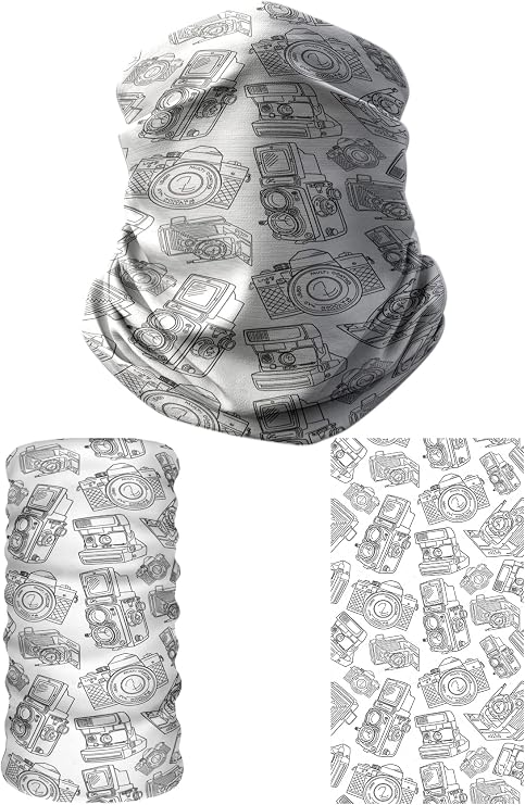 e taktik Multifunctional Nostalgic Cameras Seamless Knitting UV+ Neckerwear Face Mask Headband Bandana Do Rag Hairband