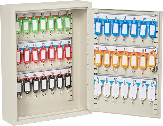 The Workplace Depot Lockable Key Cabinet, White Heavy Duty, 42 Key Capacity