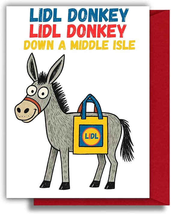 Funny Christmas Card for Adults Donkey Supermarket Joke XMJBS15