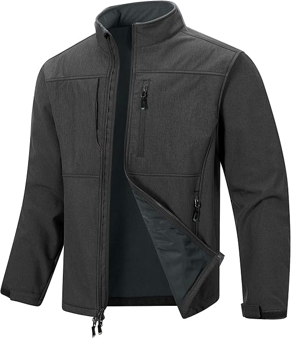 33,000ft Men's Softshell Jacket Waterproof Golf Jackets Warm Fleece Jackets