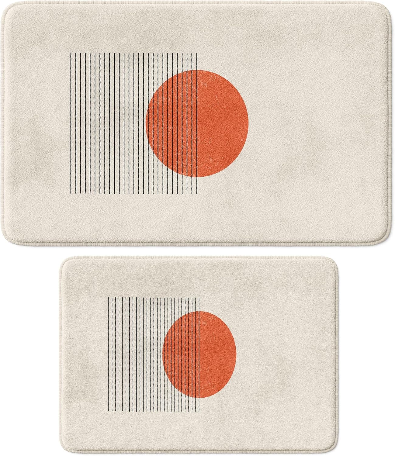 Monnhein Cute Design Microfiber Bath Mat, Anti-Slip Base, Machine Washable, Bath Rug 80_BPSM, Set of 2