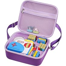 ProCase Hard Carrying Case for Little Tikes Story Dream Machine Starter Set, Kids Large Toy Bag Travel Portable Storage Box for Boy Girl Littles Character Books, Container with Shoulder Strap -Purple