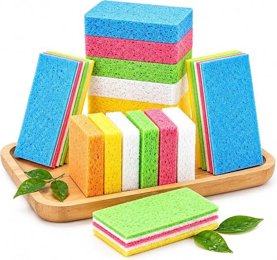 Cleaning Sponges, 18 Pcs, Cellulose, Universal, Kitchen