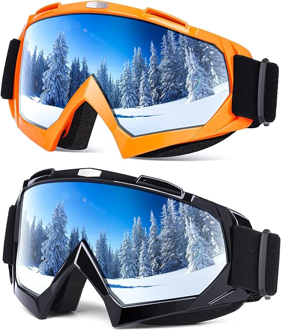 EasYoung Ski Goggles, 2 Pack Snowboard Goggles for Youth, Teens, Men & Women