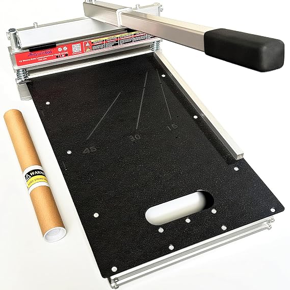 Heavy Duty Laminate/Vinyl Plank Cutter 13" with A Replacement Blade - Provides Clean, Splinter-Free Cuts on Laminate, Vinyl, Hardwood, Parquet, Siding & More - Double the time!