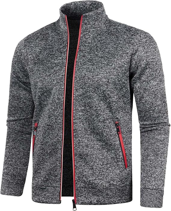Men's Sweatshirt Track Jackets Full Zip Tops Casual Slim Fit Coat Workout Running Athletic Active Lightweight Jacket With Pockets, S-5XL